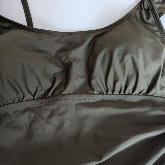 INTO THE BLEU Olive Green Swimsuit one piece XL NWT - Picture 4 of 12